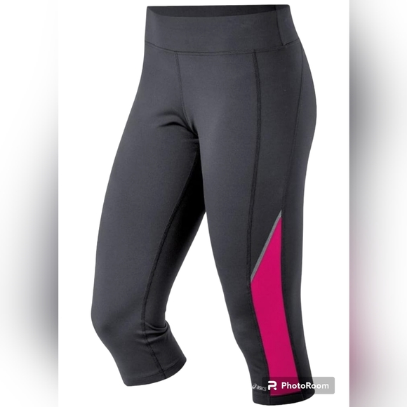 Asics Pants - Asics women's performance active run capri gray pink size M